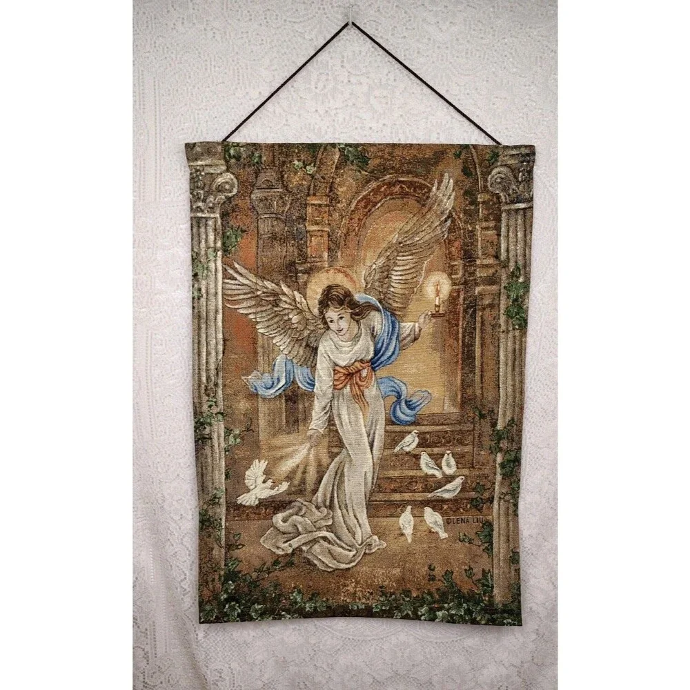 Lena Liu Angel Of Light Tapestry Wall Hanging Made In USA Tag Attached